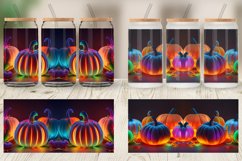 3D Neon Pumpkin Glass Can Wraps Product Image 3