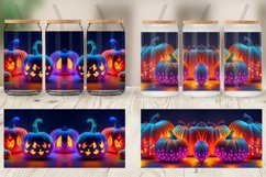 3D Neon Pumpkin Glass Can Wraps Product Image 4