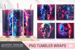 3D Neon Skull Tumbler Wrap Product Image 1