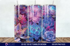 3D Neon Succulent Plants Tumbler Wrap Product Image 1