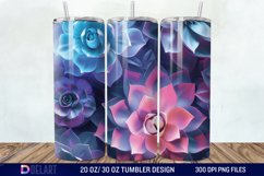 3D Neon Succulent Plants Tumbler Wrap Product Image 1