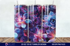 3D Neon Succulent Plants Tumbler Wrap Product Image 1