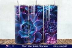 3D Neon Succulent Plants Tumbler Wrap Product Image 1
