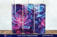3D Neon Succulent Plants Tumbler Wrap Product Image 1