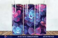 3D Neon Succulent Plants Tumbler Wrap Product Image 1