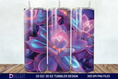 3D Neon Succulent Plants Tumbler Wrap Product Image 1
