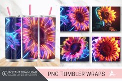 3D Neon Sunflower Tumbler wrap Product Image 1