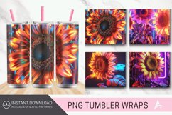 3D Neon Sunflower Tumbler wrap Product Image 1
