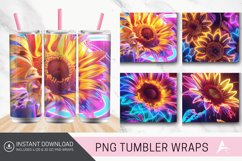 3D Neon Sunflower Tumbler wrap Product Image 1