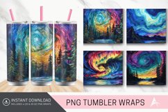 3D Northern Lights Embroidered Tumbler Wrap Product Image 1