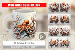 Mug Wrap Design 3D Octopus Painting Product Image 2