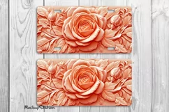 Pink Lace Rose License Plate PNG | 3D Car Plates Boho Design Product Image 2