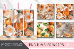 3D Oranges and Flowers Tumbler Wrap Product Image 1