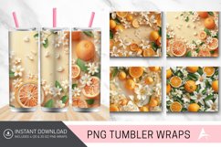 3D Oranges and Flowers Tumbler Wrap Product Image 1