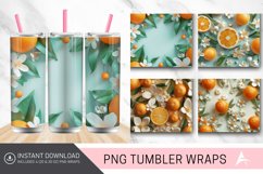 3D Oranges and Flowers Tumbler Wrap Product Image 1