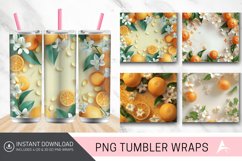 3D Oranges and Flowers Tumbler Wrap Product Image 1