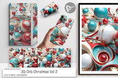 Digital Paper 3D Orb Christmas Product Image 1