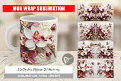Mug Wrap Design 3D Orchid Flower Product Image 2