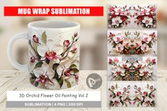 Mug Wrap Design 3D Orchid Flower Product Image 2