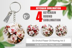 Keychain 3D Orchid Flower Product Image 1