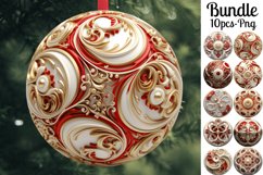 Royal 3D Round Christmas Ornaments Sublimation Bundle Png Product Image 1