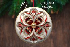 Royal 3D Round Christmas Ornaments Sublimation Bundle Png Product Image 2