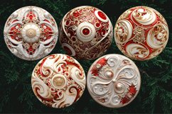 Royal 3D Round Christmas Ornaments Sublimation Bundle Png Product Image 4