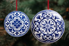 Italian Tiles Christmas Ornaments Sublimation Bundle PNG Product Image 7