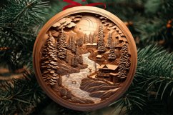 3D Christmas Ornaments PNG Bundle | Wood Carving Ornaments Product Image 6