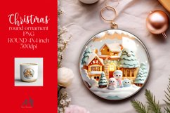 3d Christmas Round Ornament Sublimation PNG Product Image 1