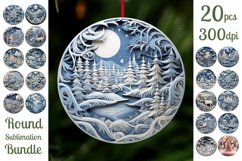 3D Christmas Ornament Sublimation Bundle / 3D Ornaments Png Product Image 1