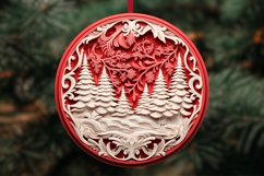 3D Round Christmas Ornaments Bundle Png / Wood Carving Png Product Image 8