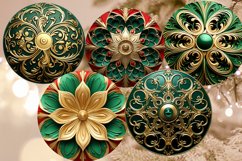 3D Christmas Round Ornaments Sublimation Bundle Png / 300DPI Product Image 4