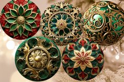 3D Christmas Round Ornaments Sublimation Bundle Png / 300DPI Product Image 3