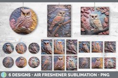 Bundle of six Sculpture Owls Air Freshener designs.
