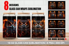 3D Owl Bird Burn Glass Can Wraps Product Image 1