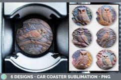 Bundle of six Sculpture Owls Car Coaster designs.