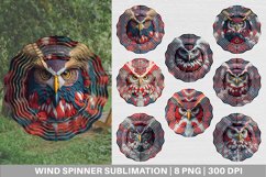 Wind Spinner 3D Owl Bird | 4th of July Design Product Image 1