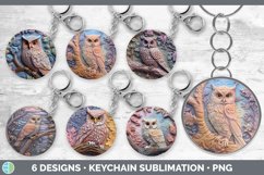 Bundle of six Sculpture Owls Keychain designs.