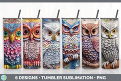Bundle of six Floral Owls Tumbler designs.