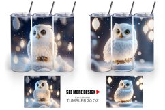 3D Owl Christmas snow | Tumbler Sublimation Wrap Product Image 3