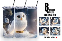 3D Owl Christmas snow | Tumbler Sublimation Wrap Product Image 1