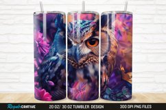 3D Owl Flower 20/30oz Skinny Tumbler Product Image 1