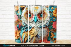 3D Owl Flower 20/30oz Skinny Tumbler Product Image 1