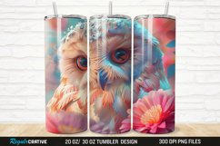 3D Owl Flower 20/30oz Skinny Tumbler Product Image 1