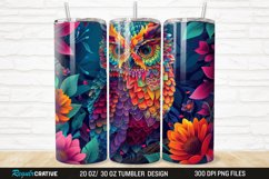 3D Owl Flower 20/30oz Skinny Tumbler Product Image 1