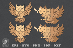 3D Owl Laser Cut Decoration Product Image 1