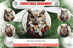 Christmas Ornaments 3D Owl Painting Product Image 1