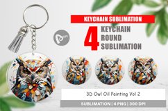 Keychain 3D Owl Painting Product Image 1