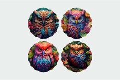 3D Owl Wind Spinner Sublimation Bundle 4 PNG Designs